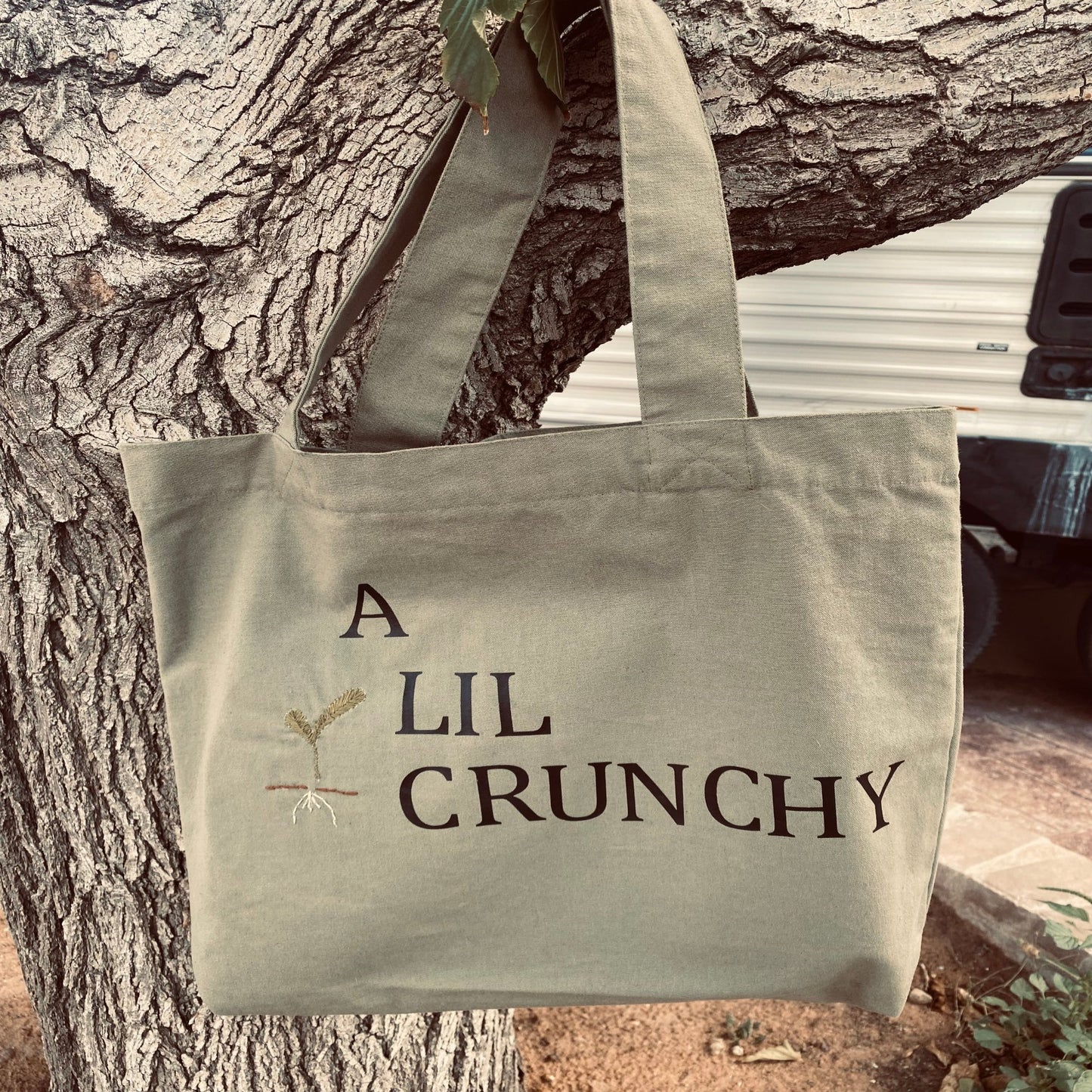 Lil Country Lil Crunchy embroidered tote bag